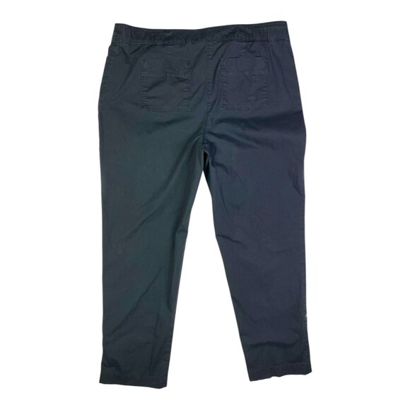 Chico's Size 2 (L) Black Cotton Pants Roll Tab Cuffs - Picture 4 of 9